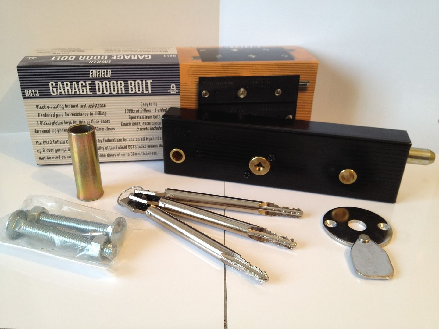 ENFIELD GARAGE DOOR LOCKS BOLTS R/H OR L/H LONG KEY HIGH SECURITY MK 3